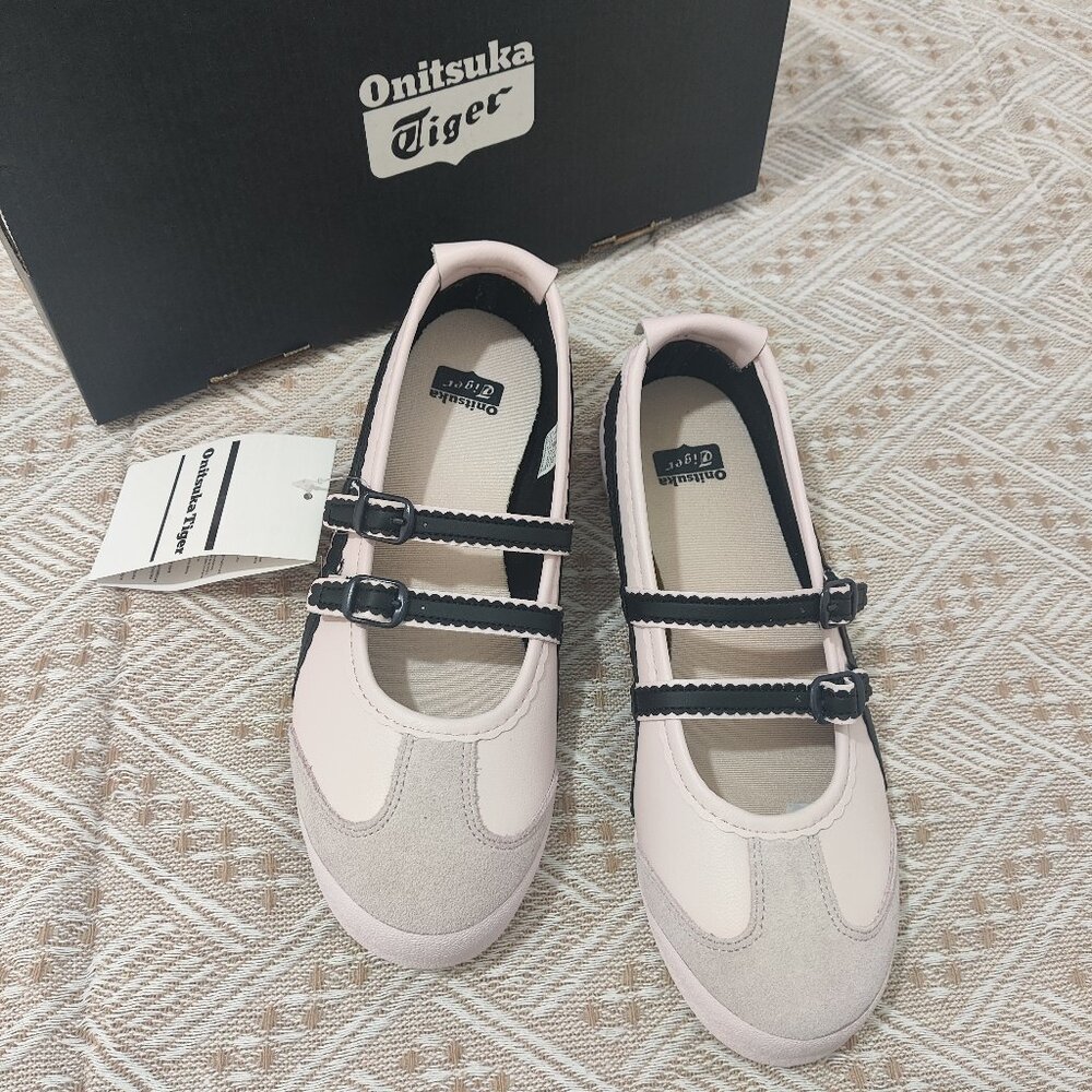 Onitsuka Tiger Pink Leather & Suede Mary Jane Sneakers